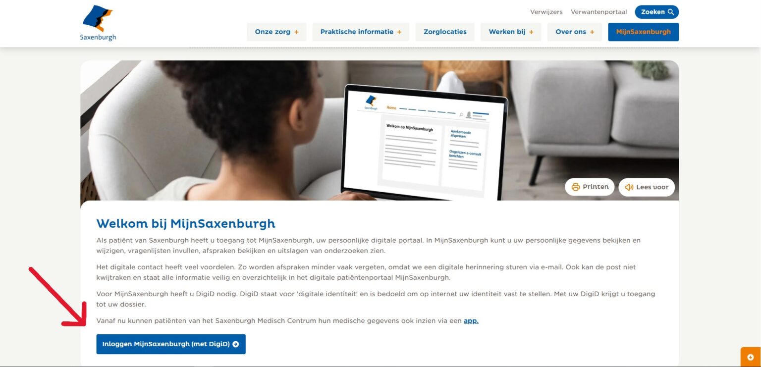 Ik wil inloggen in MijnSaxenburgh? – Helpdesk Digitale Zorg